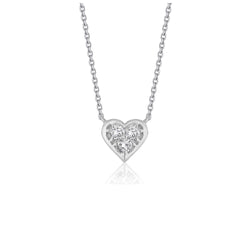 Diamond Heart Design Pendant in 14k White Gold