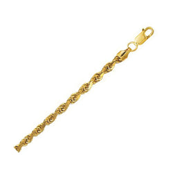 10K Yellow Gold Hollow Diamond Cut Rope Chain (5.00 mm)