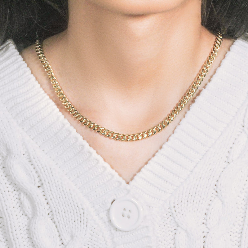 14k Yellow Gold Semi Solid Miami Cuban Chain (5.00 mm)