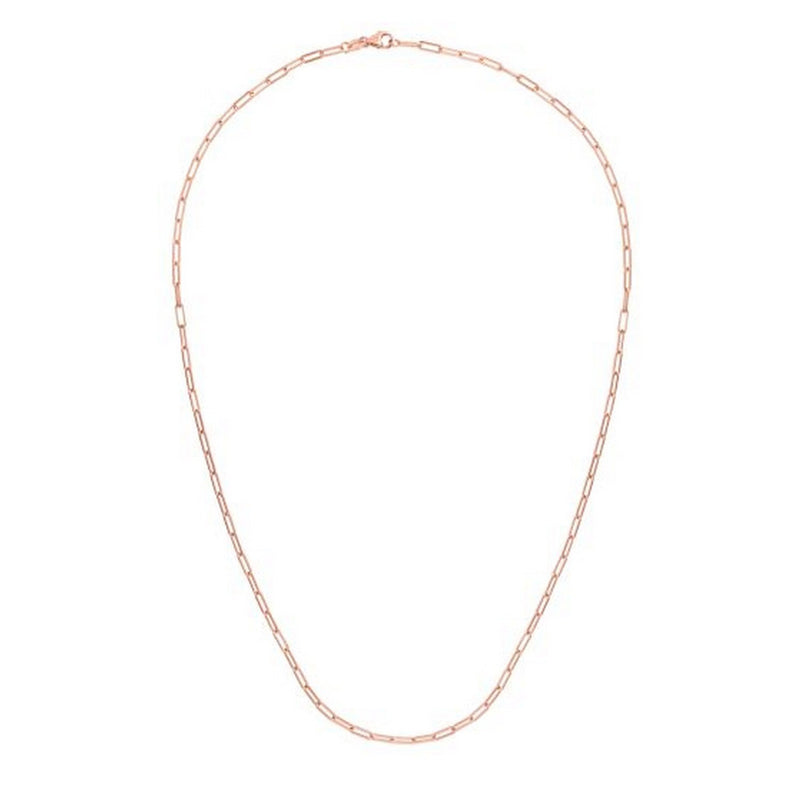 14K Rose Gold Delicate Paperclip Chain (2.10 mm)