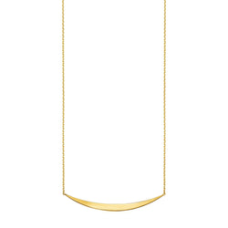 14k Yellow Gold Necklace with Polished Curved Bar Pendant