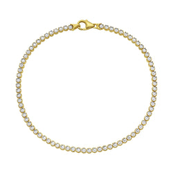 14K Two Tone Gold Diamon Oro Tennis Bracelet (2.40 mm)